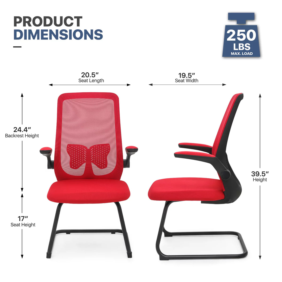 Red Mesh Office Chair with Lumbar Support G536434