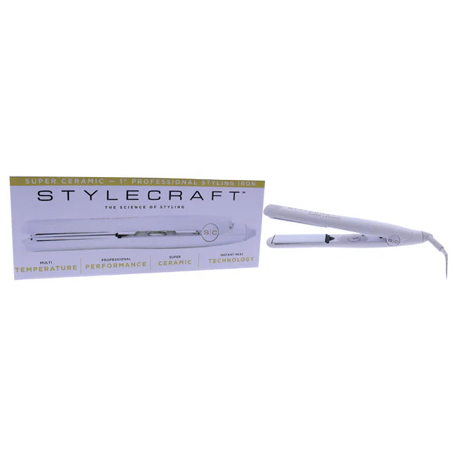 White 1 Inch Ceramic Flat Iron D36382