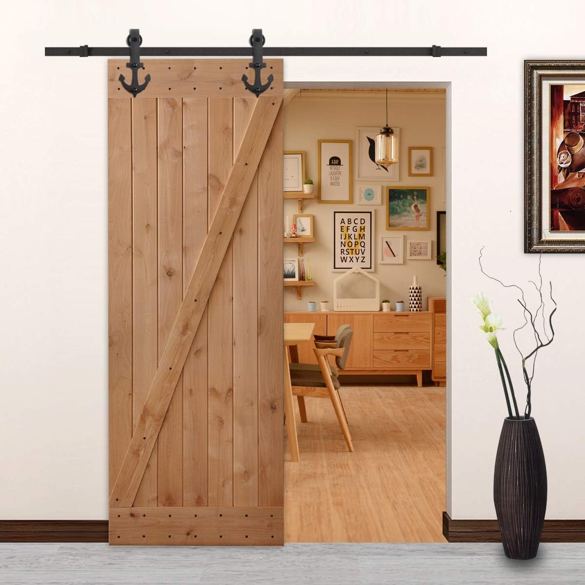 Rustic Knotty Alder Solid Wood Barn Door Slab J242