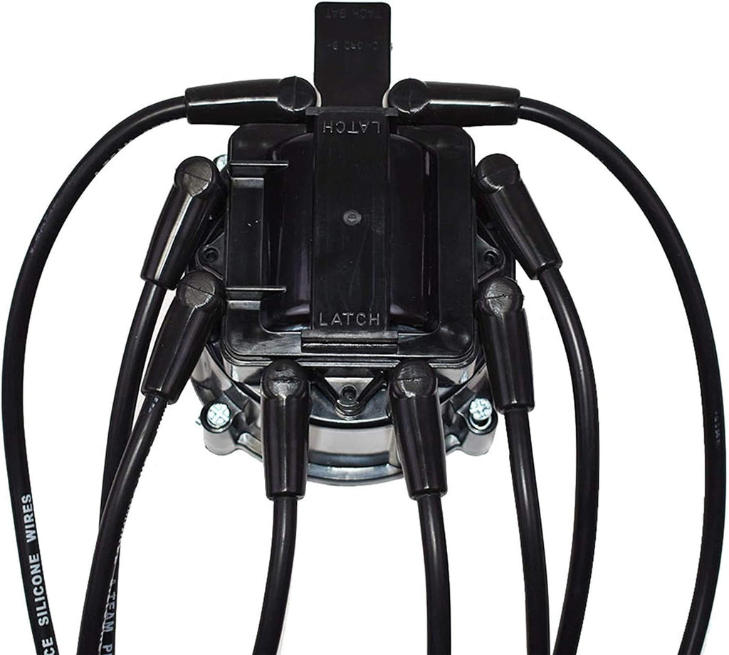 Black 8.0mm Spark Plug Wires Distributor Coil for Chevy Corvette SBC O2879