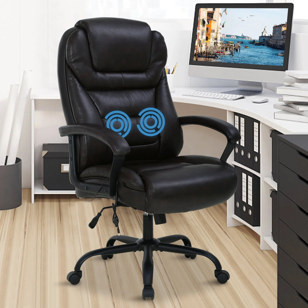 500 lbs Capacity Leather Ergonomic Office Chair D237855