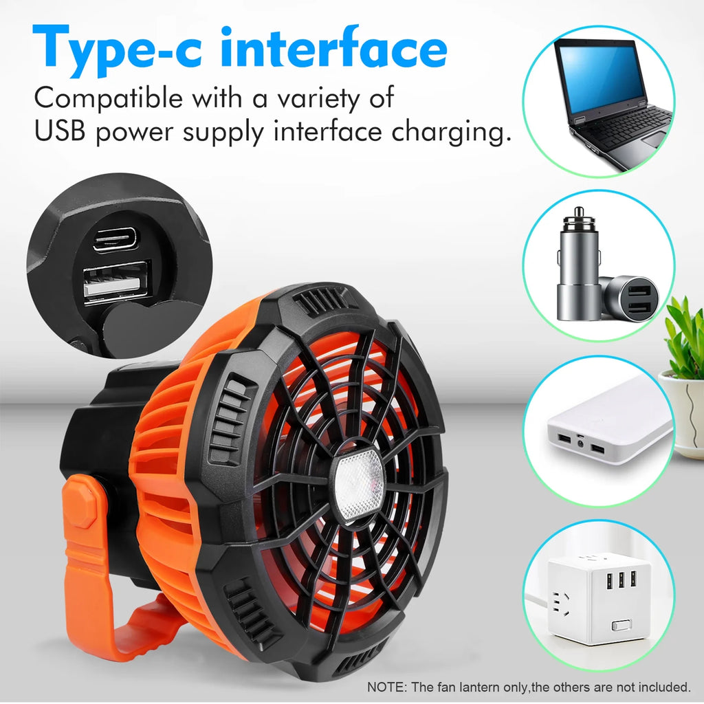 2-in-1 Camping Fan Lantern Power Bank J709
