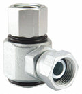 Hydraulic Swivel Fitting, 1/2-14, Female NPTF, Female NPSM, Carbon Steel E2908