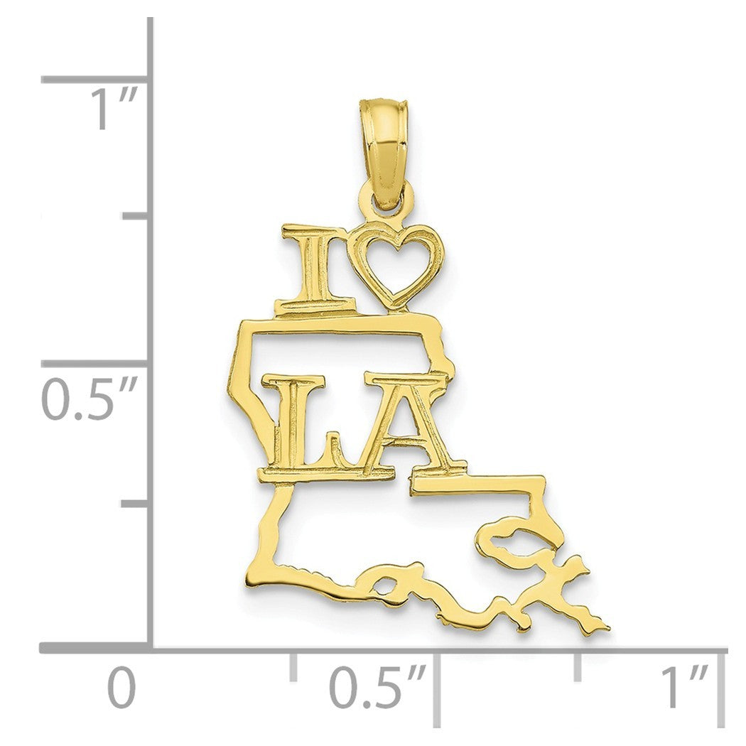 10k Gold Solid Louisiana State Pendant Necklace Jewelry .6 Grams S32947