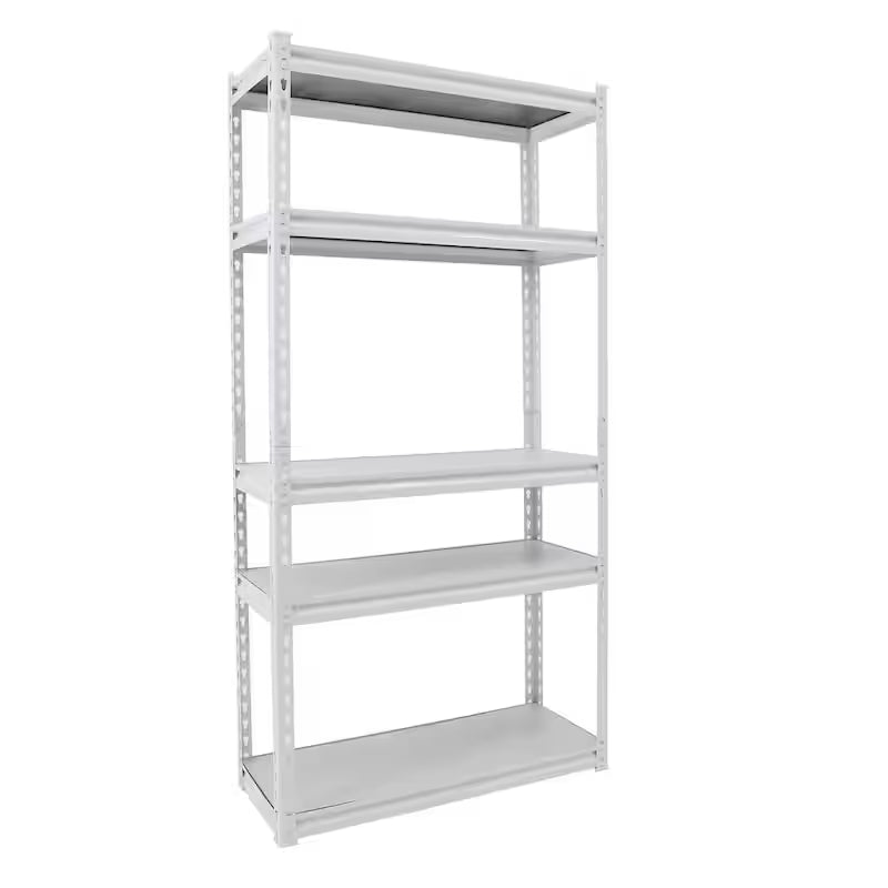 White 5-Tier Adjustable Steel Storage Rack T155