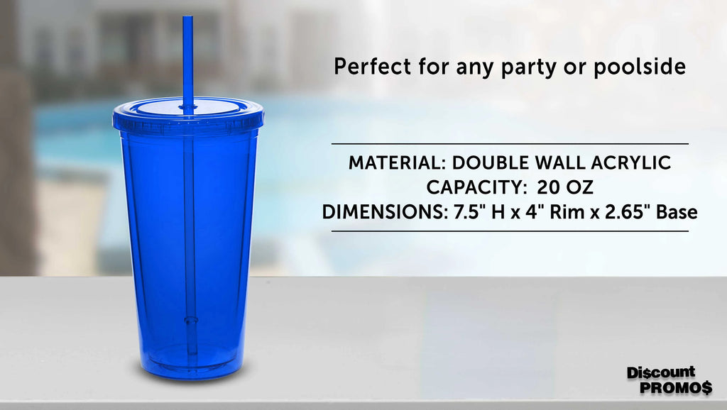 20 oz Set of 10 BPA Free Acrylic Tumblers S977
