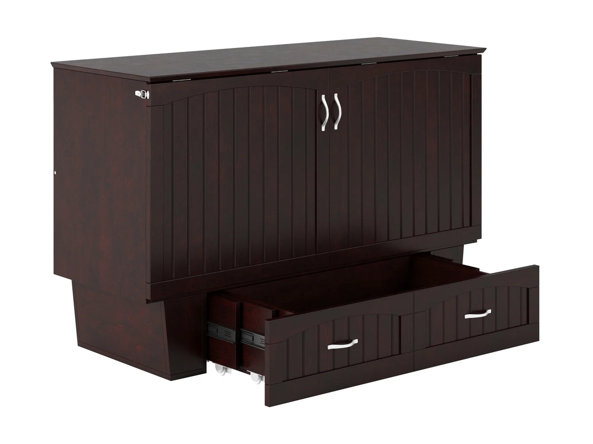Queen Solid Wood Murphy Bed Chest with Mattress S766656