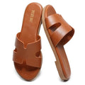 Womens Open Toe Slip on Leather Sandals N2386