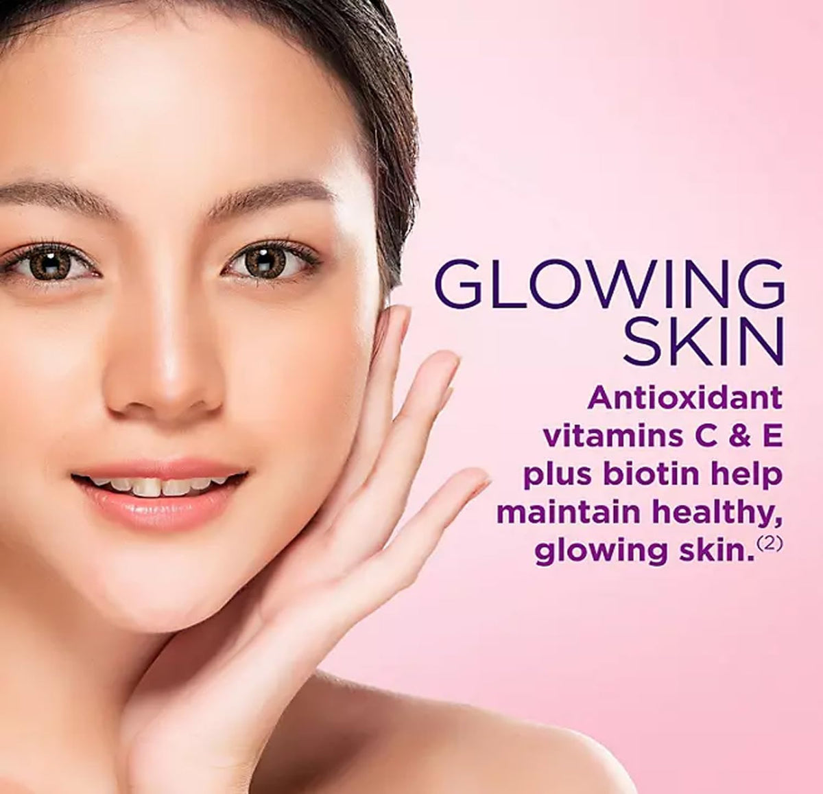 230 Gummies Hair Skin and Nails Supplement with Biotin Vitamin C E Strawberry Flavor A8449