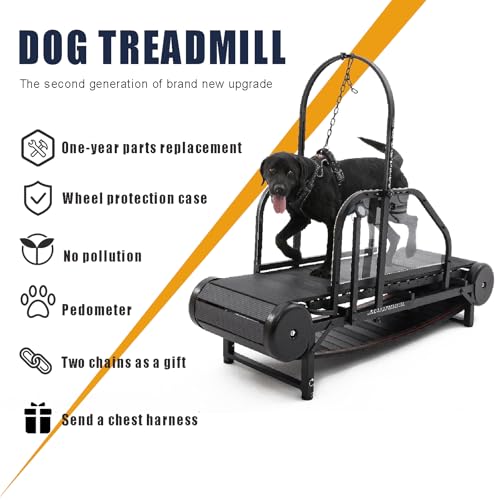 Non-Electric Dog Treadmill with Step Counter, Adjustable Incline & Brake I6034
