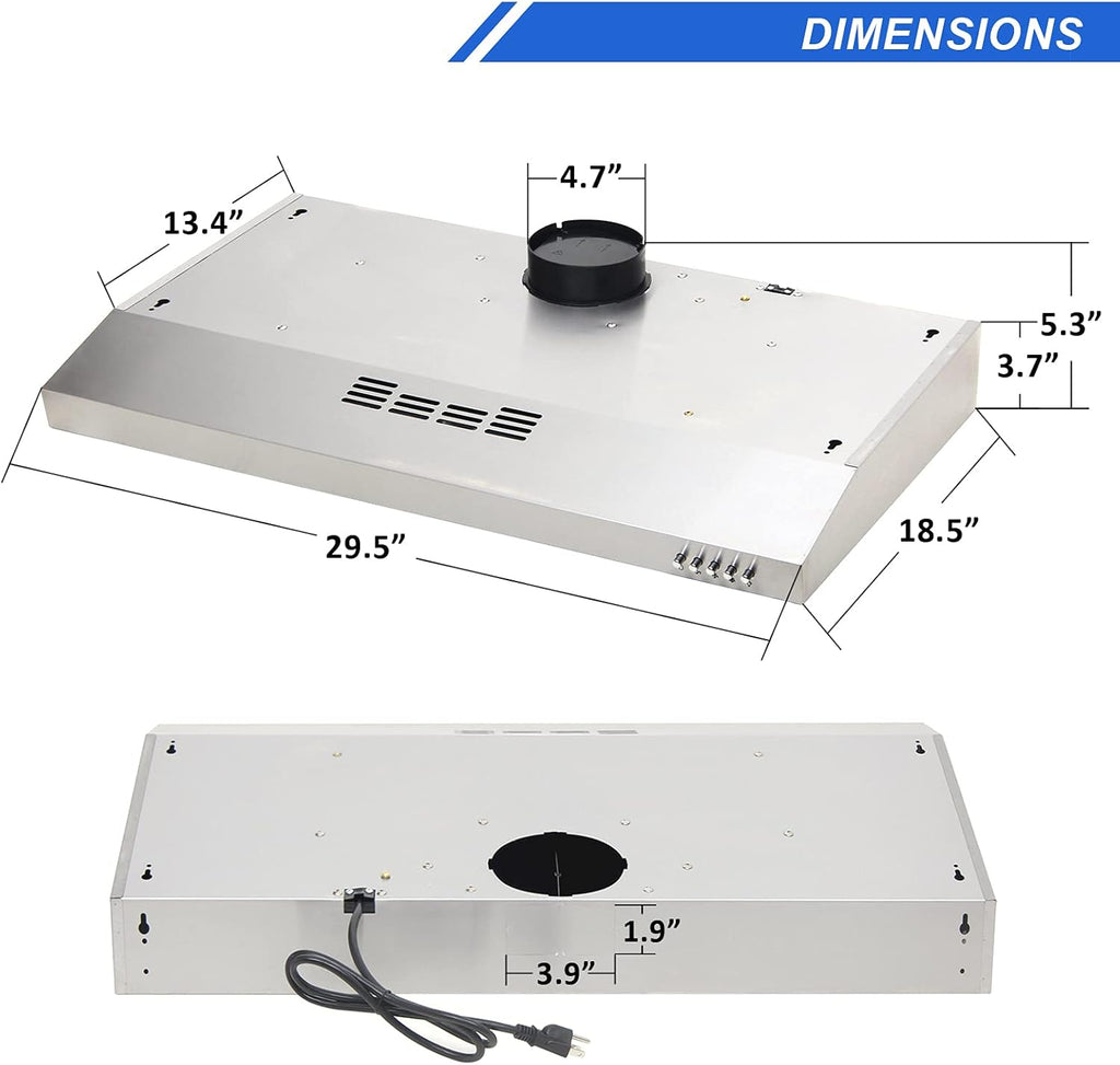 30 inch Under Cabinet Stainless Steel Range Hood O17470