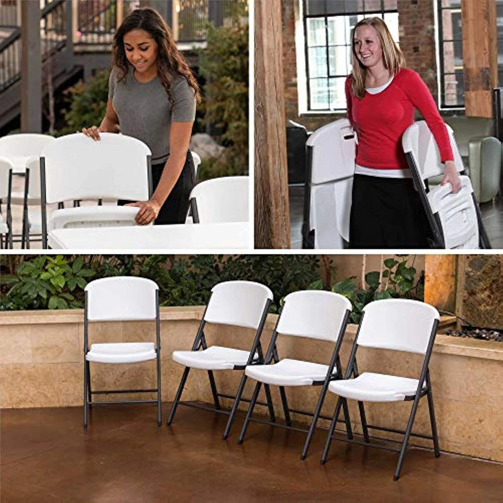 White 20 Pack Plastic Folding Chairs Y695