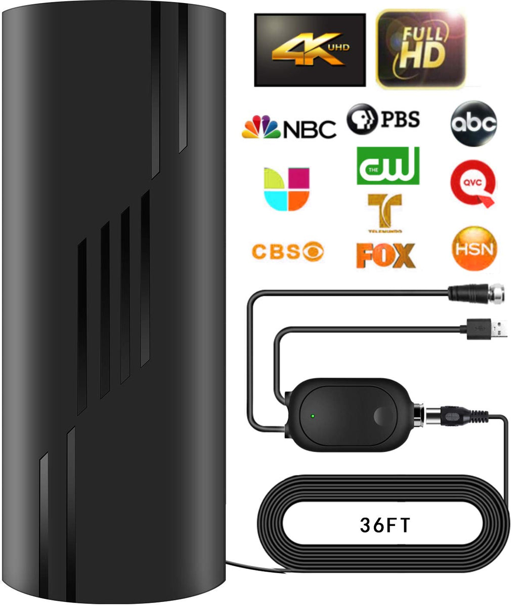 Digital TV Antenna Indoor with Amplifier and Signal Booster, 36ft Coax Cable G782