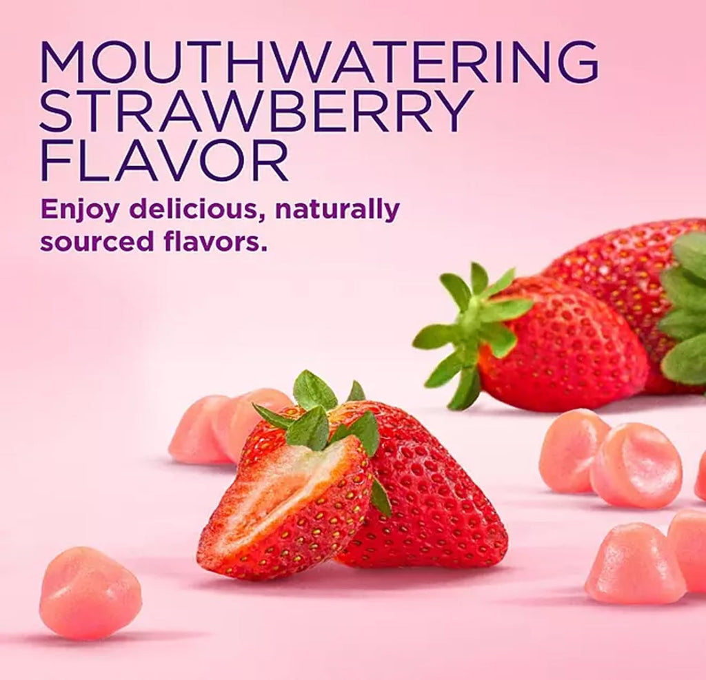 230 Gummies Hair Skin and Nails Supplement with Biotin Vitamin C E Strawberry Flavor A8449