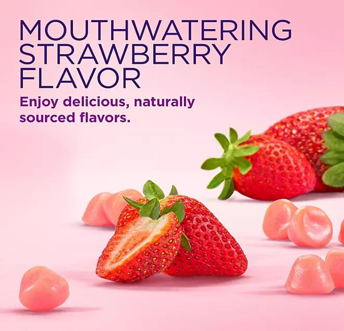 230 Gummies Hair Skin and Nails Supplement with Biotin Vitamin C E Strawberry Flavor A8449