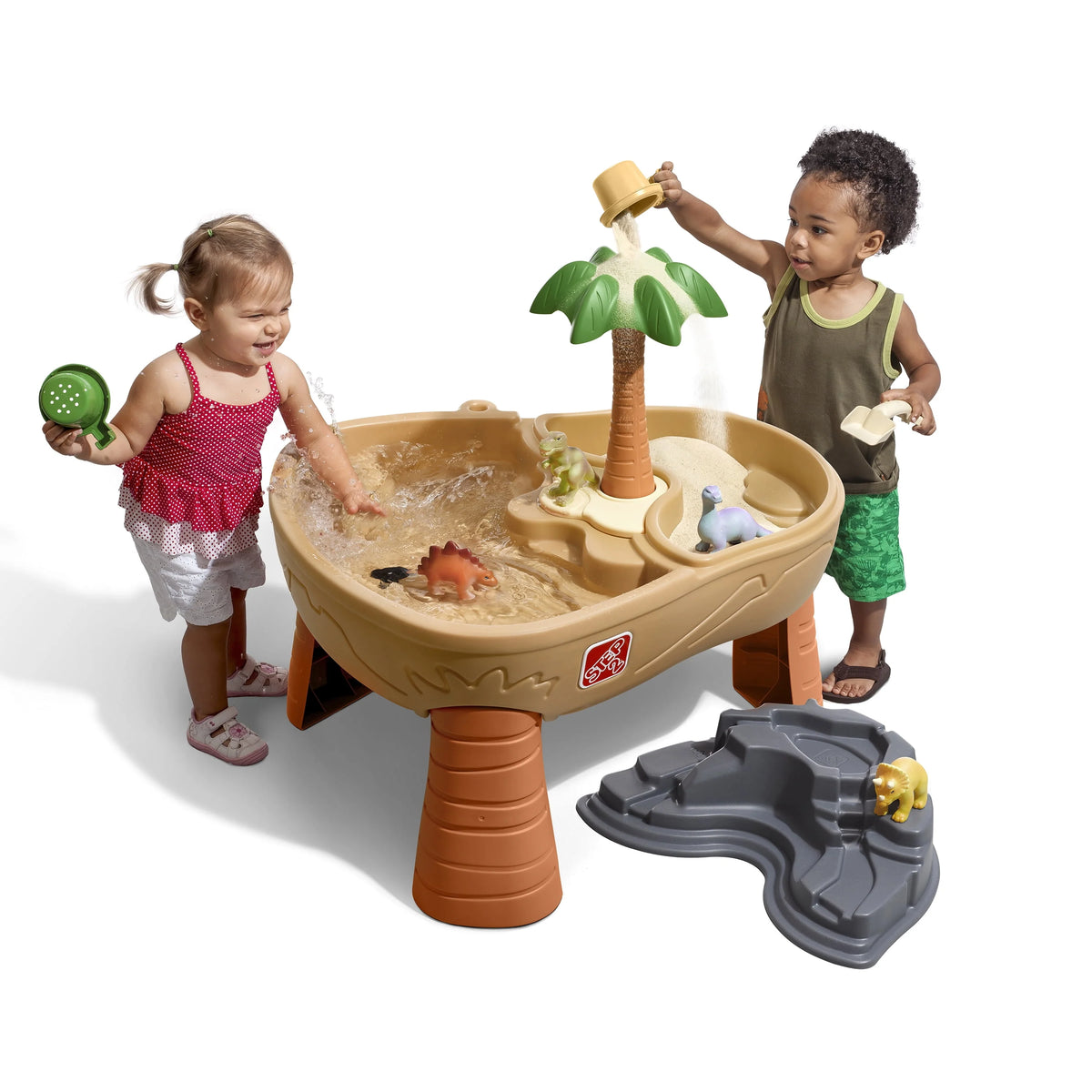 Plastic Sandbox and Water Table with 7-piece Dinosaur Playset U365241