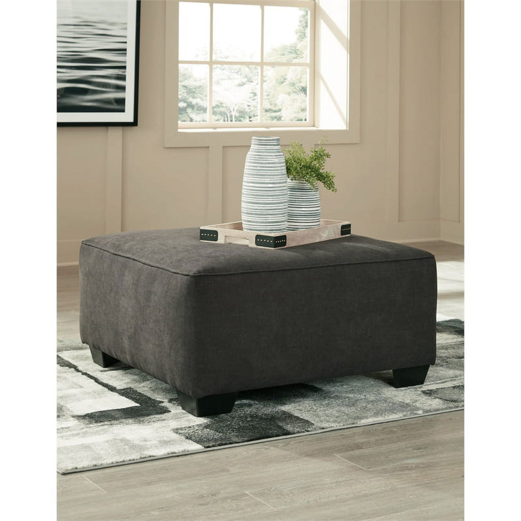 Gray & Black Fabric Oversized Accent Ottoman O188825