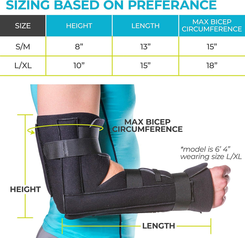 Elbow Immobilizer Brace, Removable Long Arm Cast and Soft Forearm Orthosis Splint (L/XL) Pack of 2 B6981