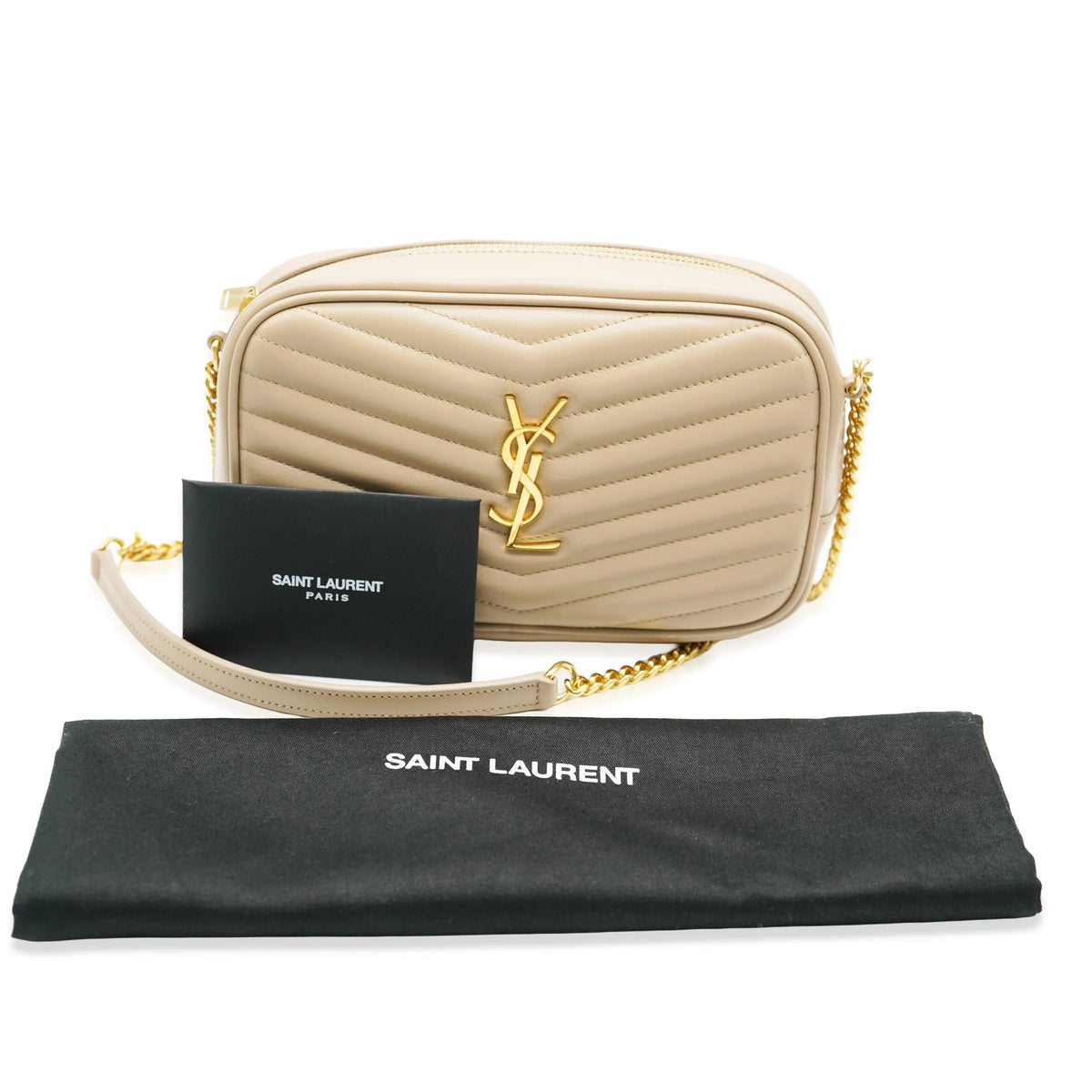 Beige Chevron Calfskin Mini Camera Bag S2824
