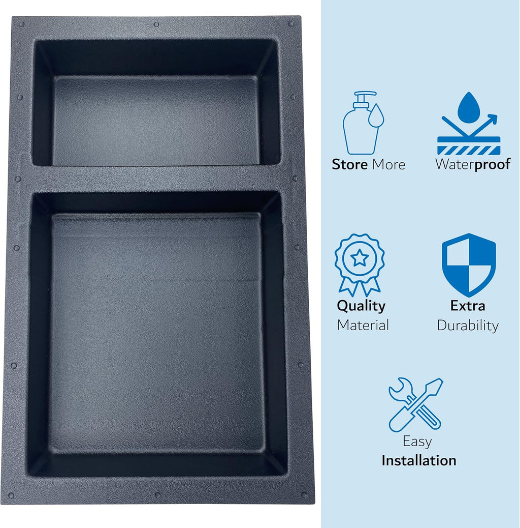 Black Matte Shower Niche Tile Template V347522