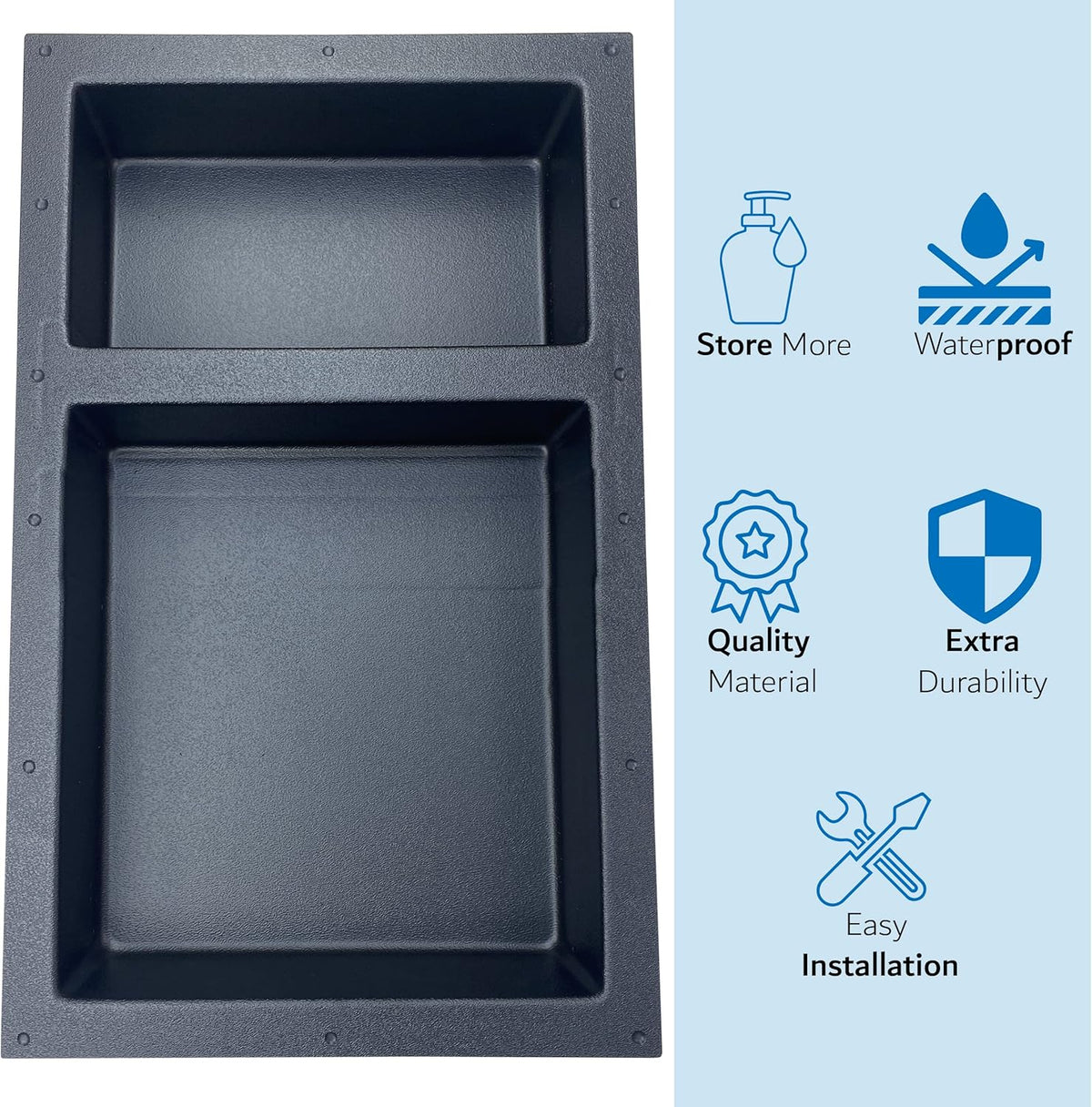 Black Matte Shower Niche Tile Template V347522