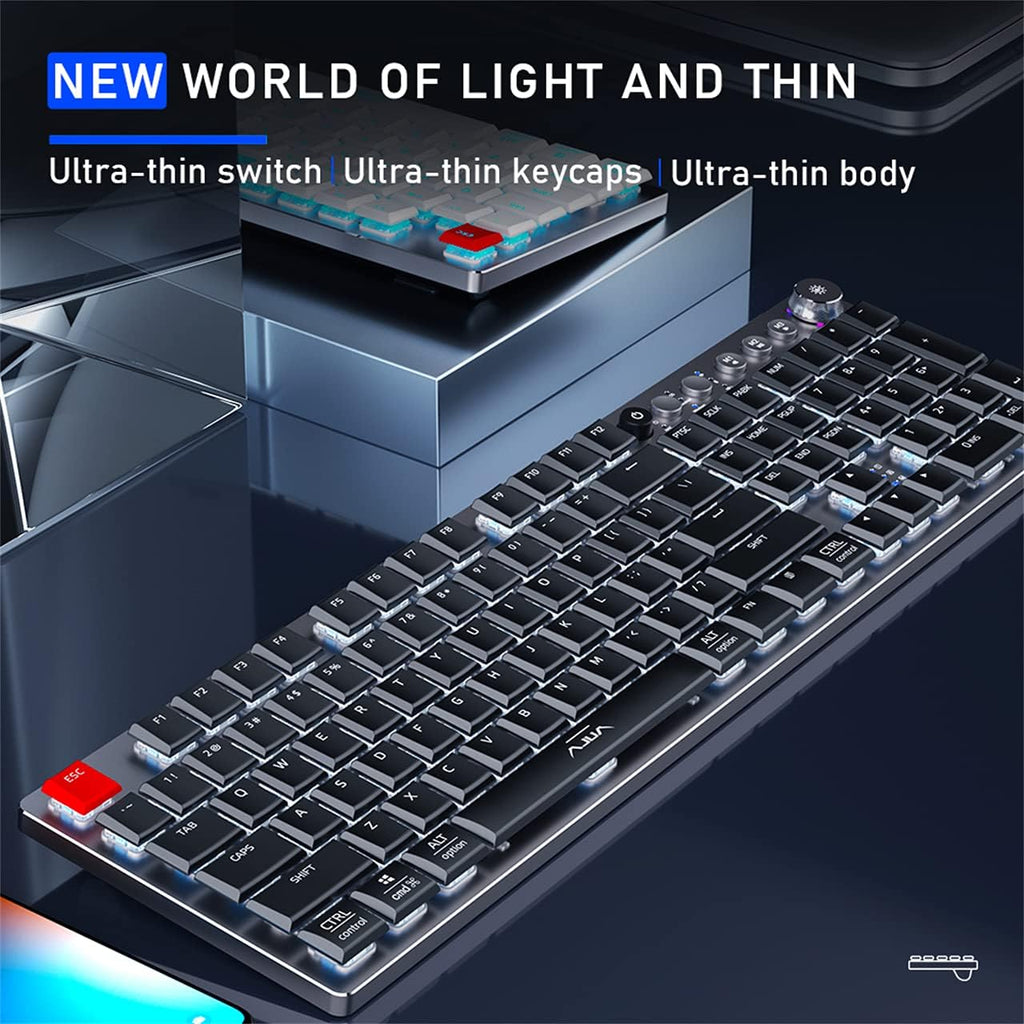 Low Profile Wireless Bluetooth Mechanical Keyboard with RGB Backlit N509