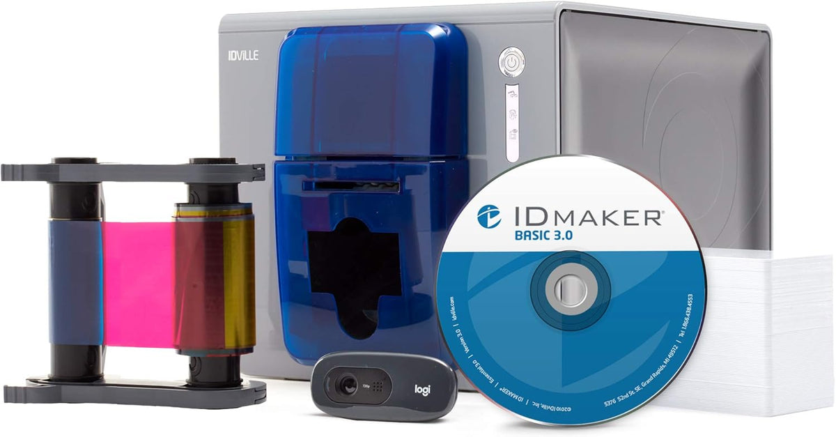 1 Sided Card Printer Machine & Supply Kit I52942