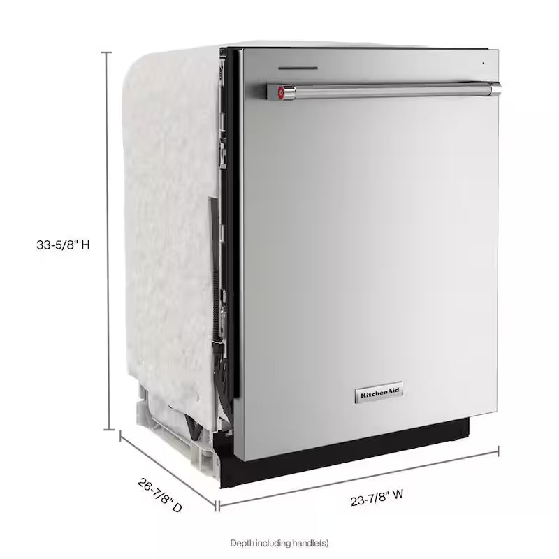 Stainless Steel Built-In Tall Tub Dishwasher with Stainless Tub, 39 DBA V2726