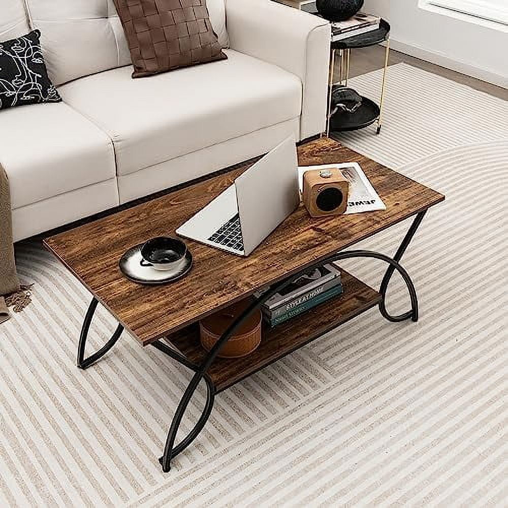2-Tier Rectangular Faux Marble Coffee Table G990