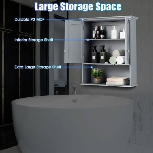 Gray Wall Mount Bathroom Storage Cabinet F24084