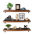 Natural Wood Floating Shelves Set of 3 D679