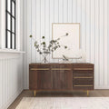Dark Brown 3-Drawer 2-Door Wood Console Table E920456