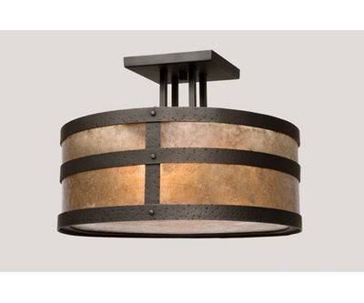 Black Round Semi Flush Mount Light I8906