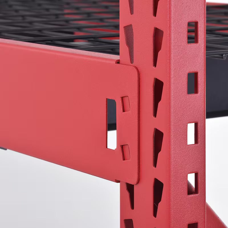5-Tier Steel Garage Storage Shelving Unit in Red Z238616