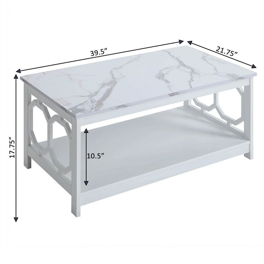 White Coffee Table with Shelf G3510