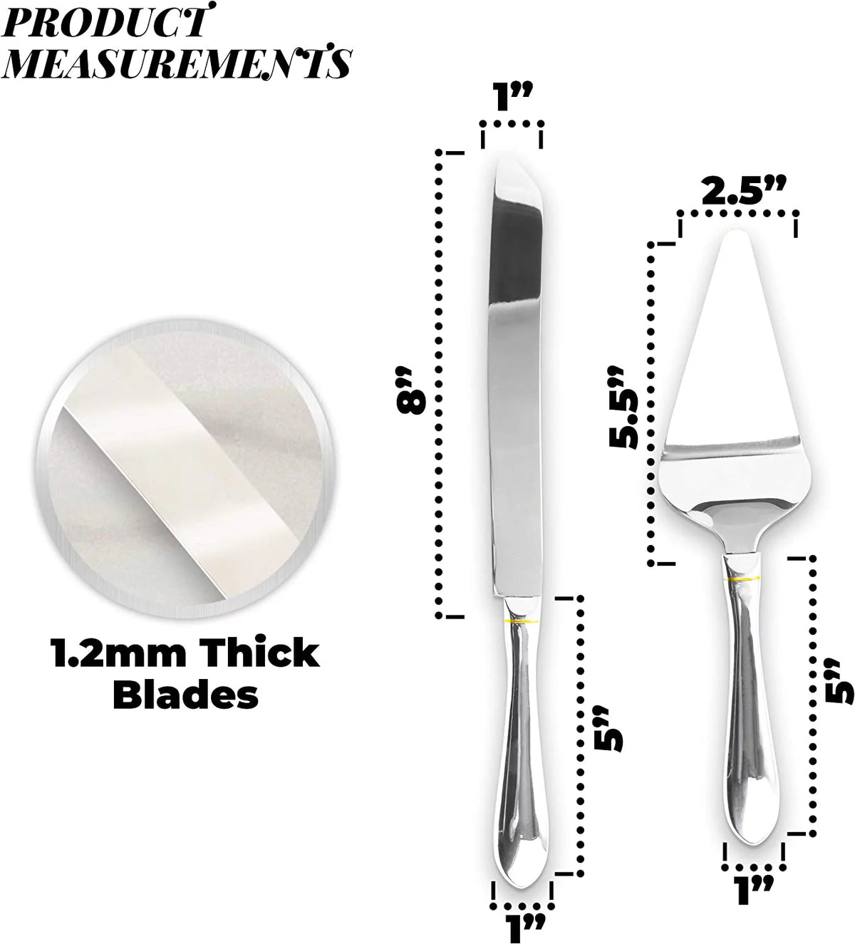 Stainless Steel Cake Knife and Server Set with Serrated Blade Q478085