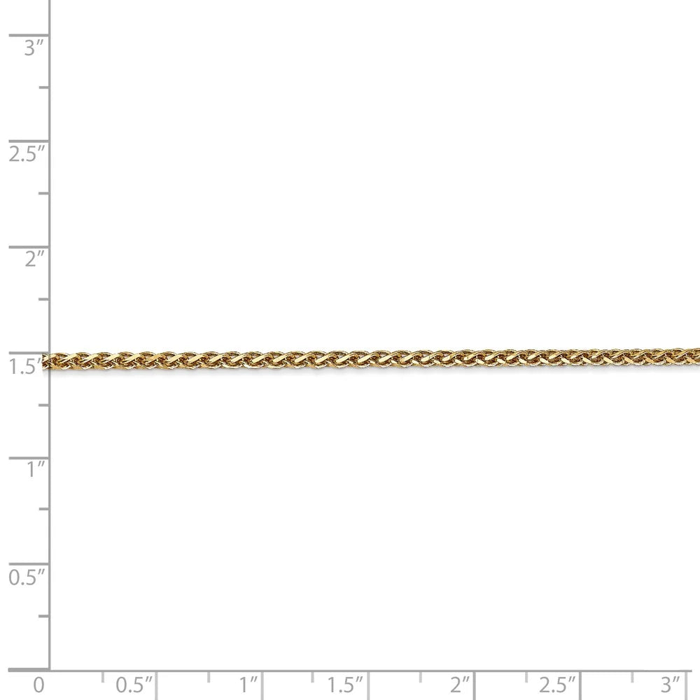 14kt Yellow Gold 1.8mm Spiga Chain 16 inch Lobster Clasp U223