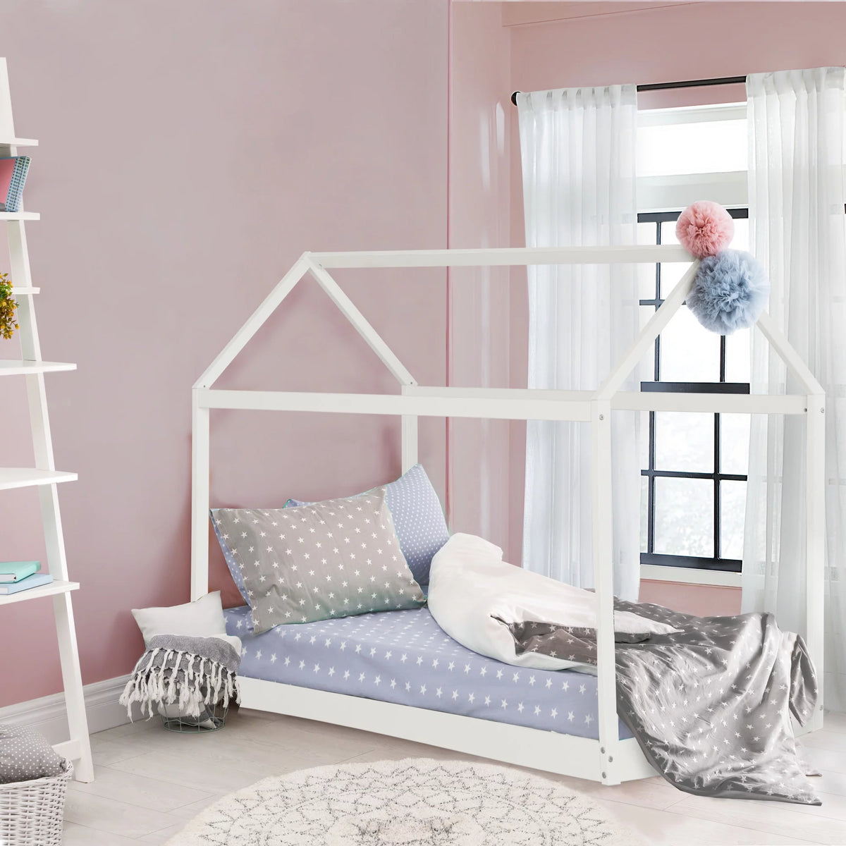 Pink Canopy Twin Bed N85291