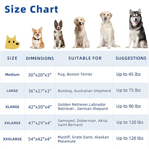 Orthopedic Large Dog Bed with Soft Rose Plush Removable Washable Cover and Non-Slip Bottom M6139