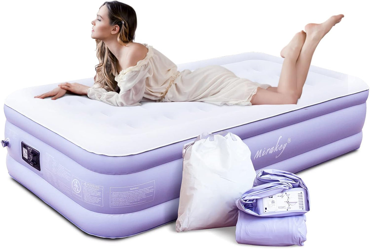 Queen Air Mattress with Built in Pump 18'' Double High Inflatable Bed C2686