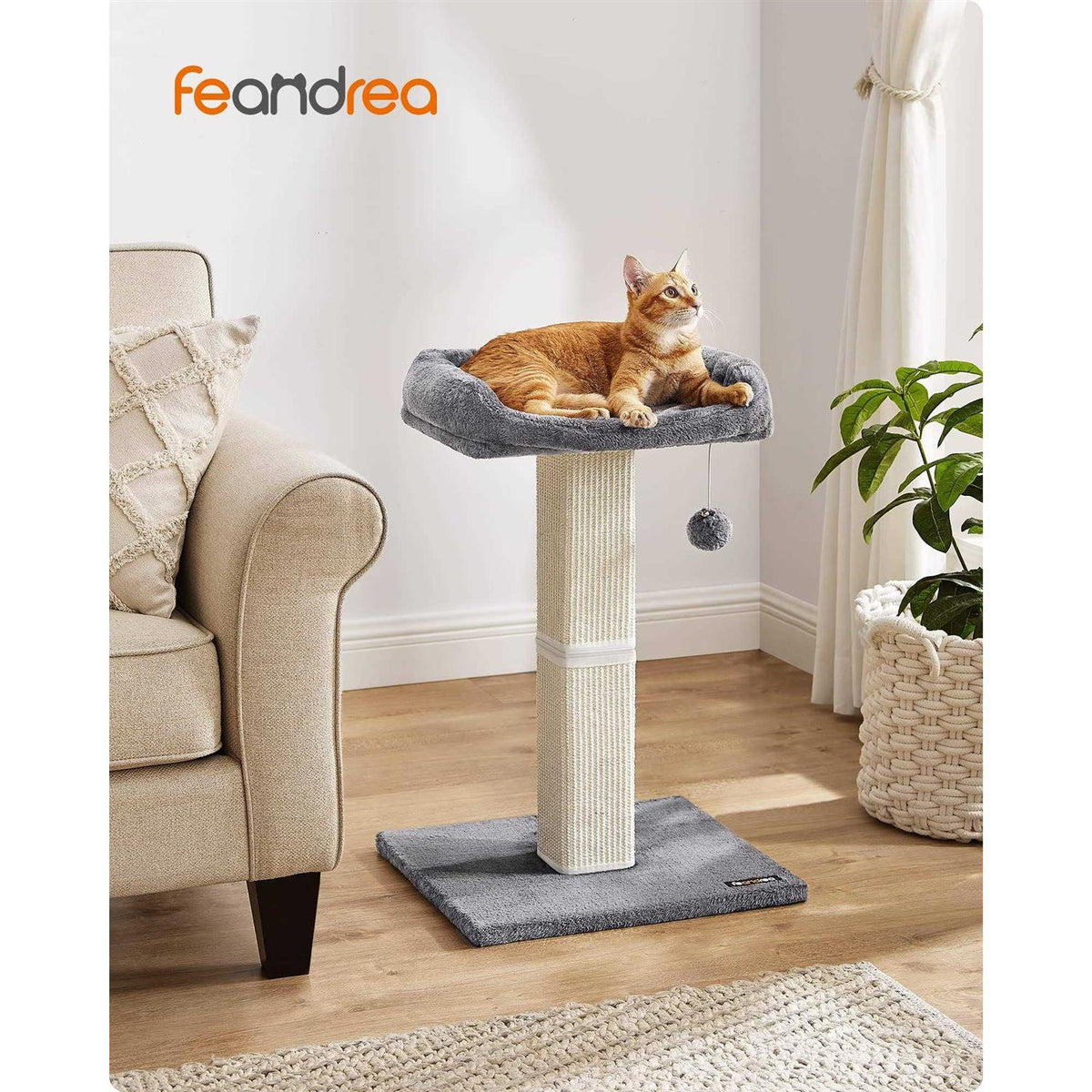 Cat Scratching Post with Plush Perch R25128