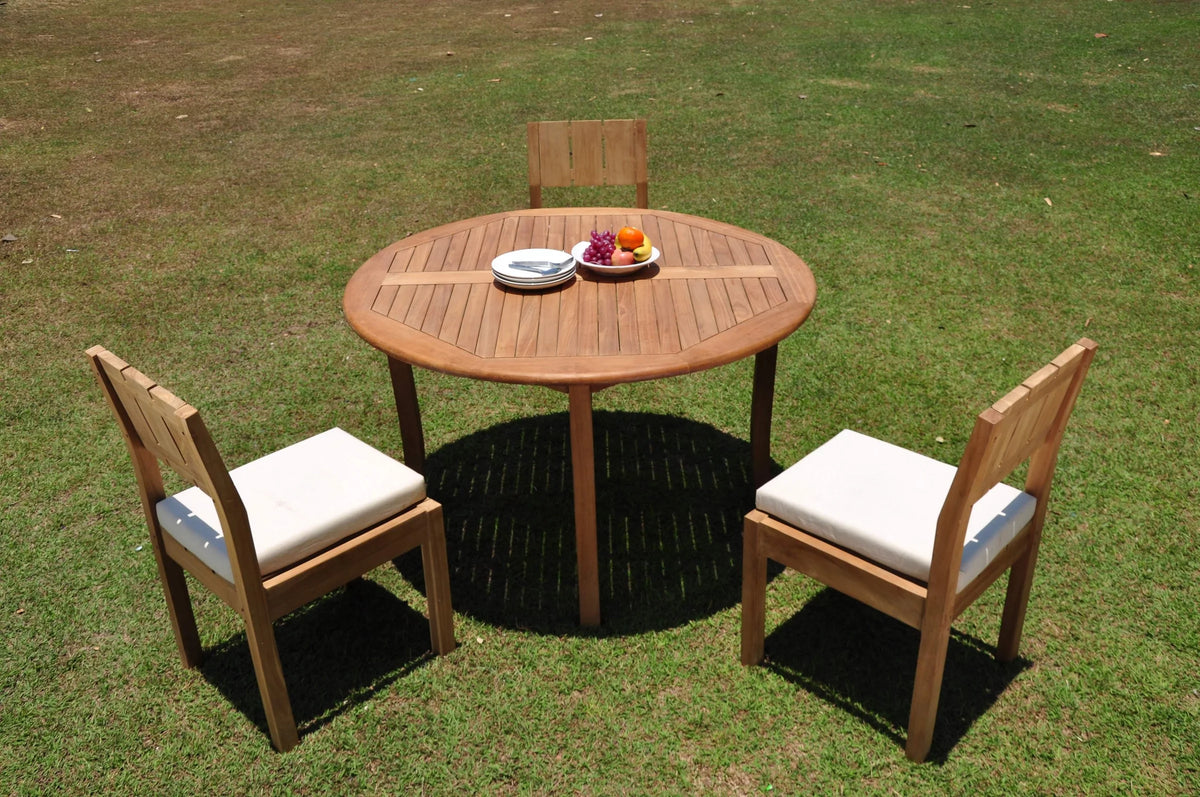 Grade-A Teak 4 Pc Outdoor Dining Set D8957