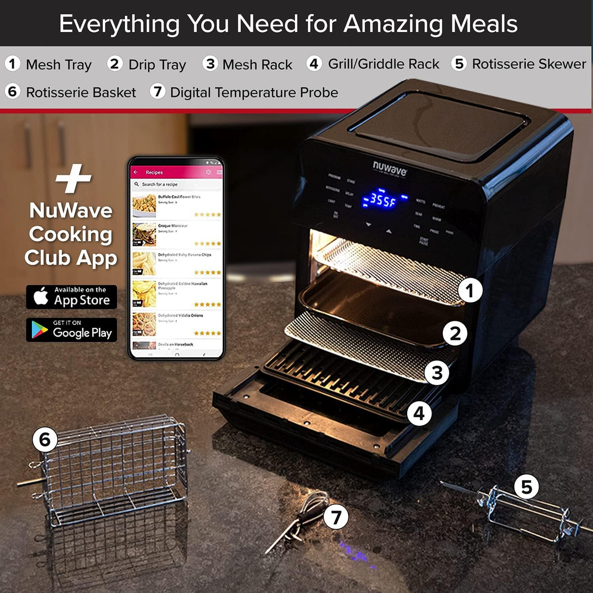 15.5-Quart Digital Air Fryer Oven with Rotisserie N6815