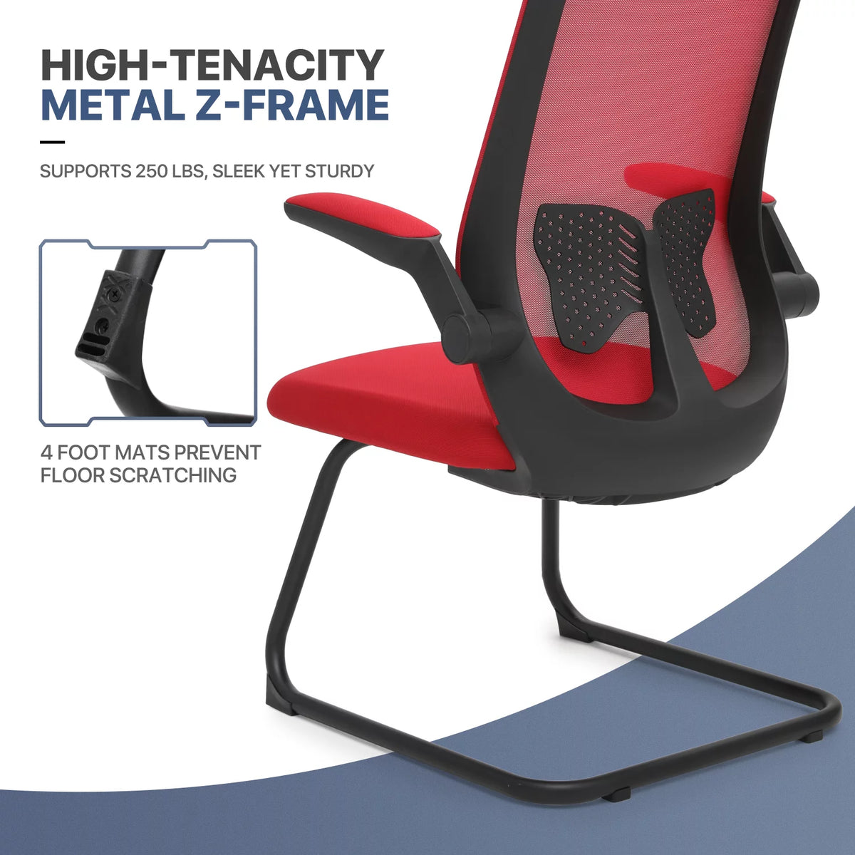 Red Mesh Office Chair with Lumbar Support G536434