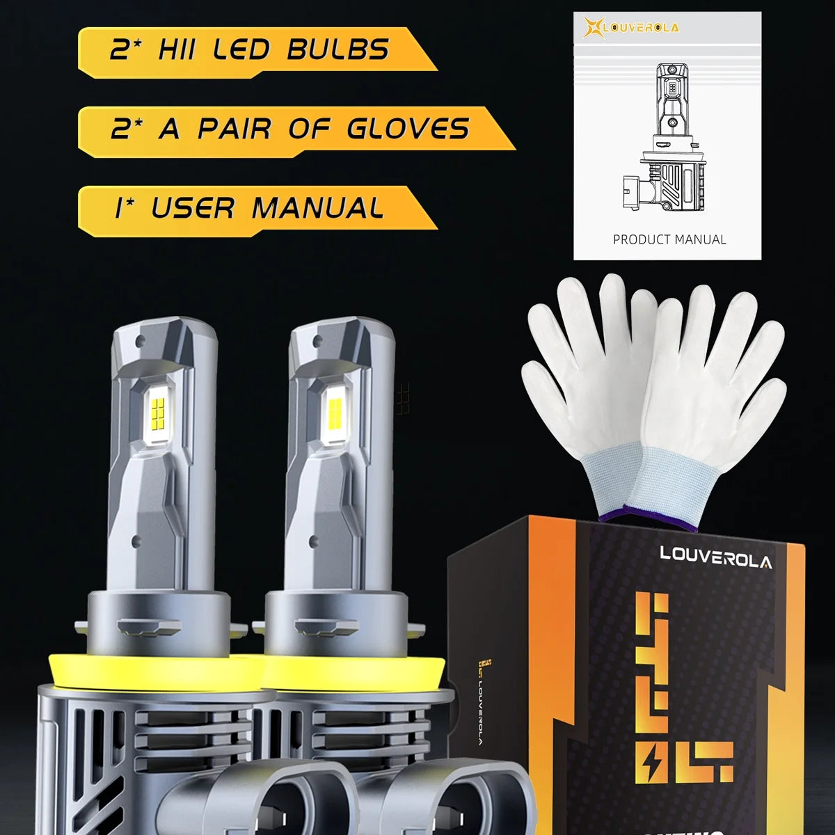 4 Pack H11 LED Headlight Bulbs 6500K Cool White X151