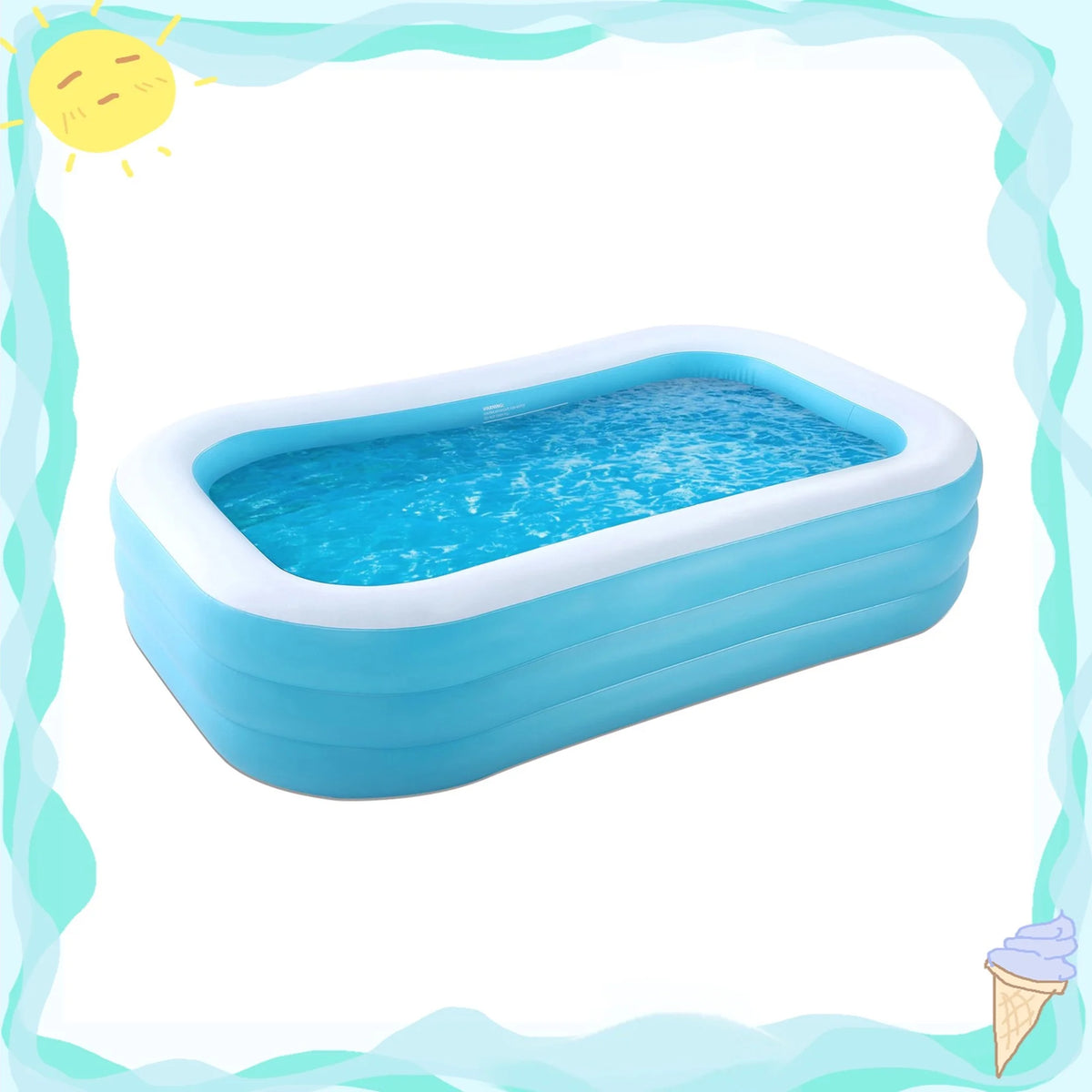 95In Inflatable Square Swimming Pool J444