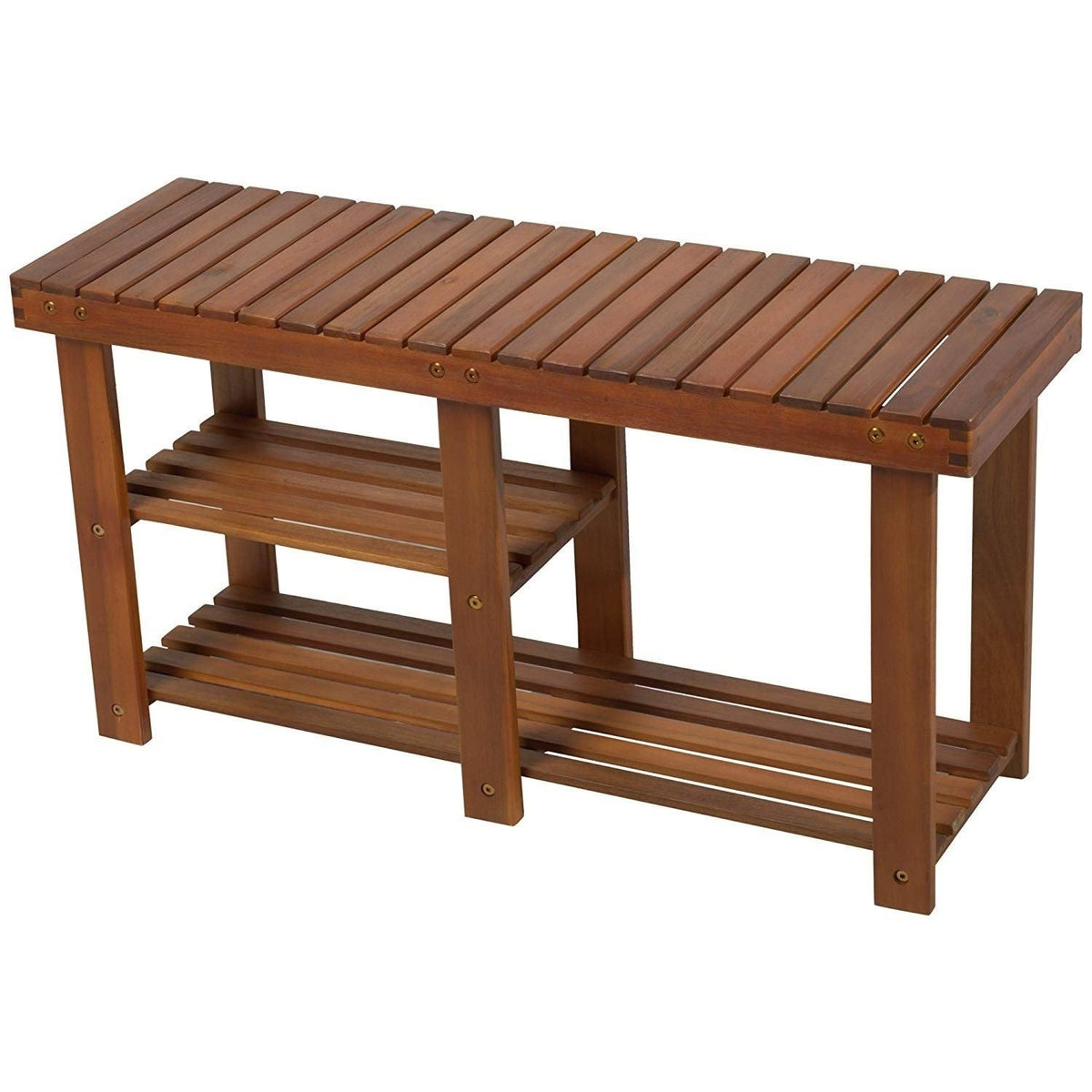 3-Tier Acacia Wood Entryway Bench B83088