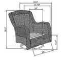 4-Piece Green Outdoor Wicker Swivel Chair Conversation Set U533
