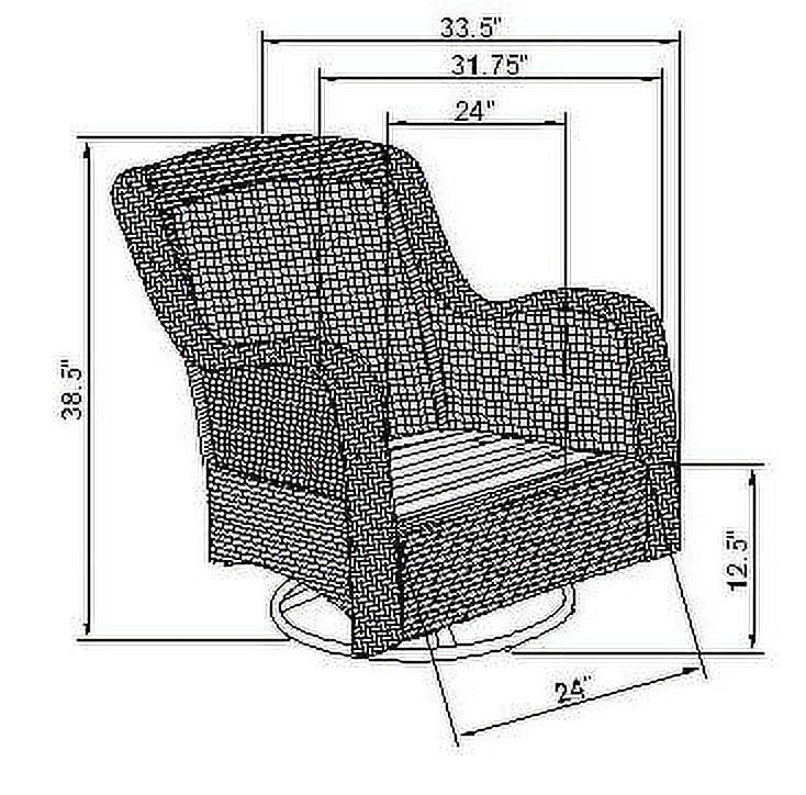 4-Piece Green Outdoor Wicker Swivel Chair Conversation Set U533