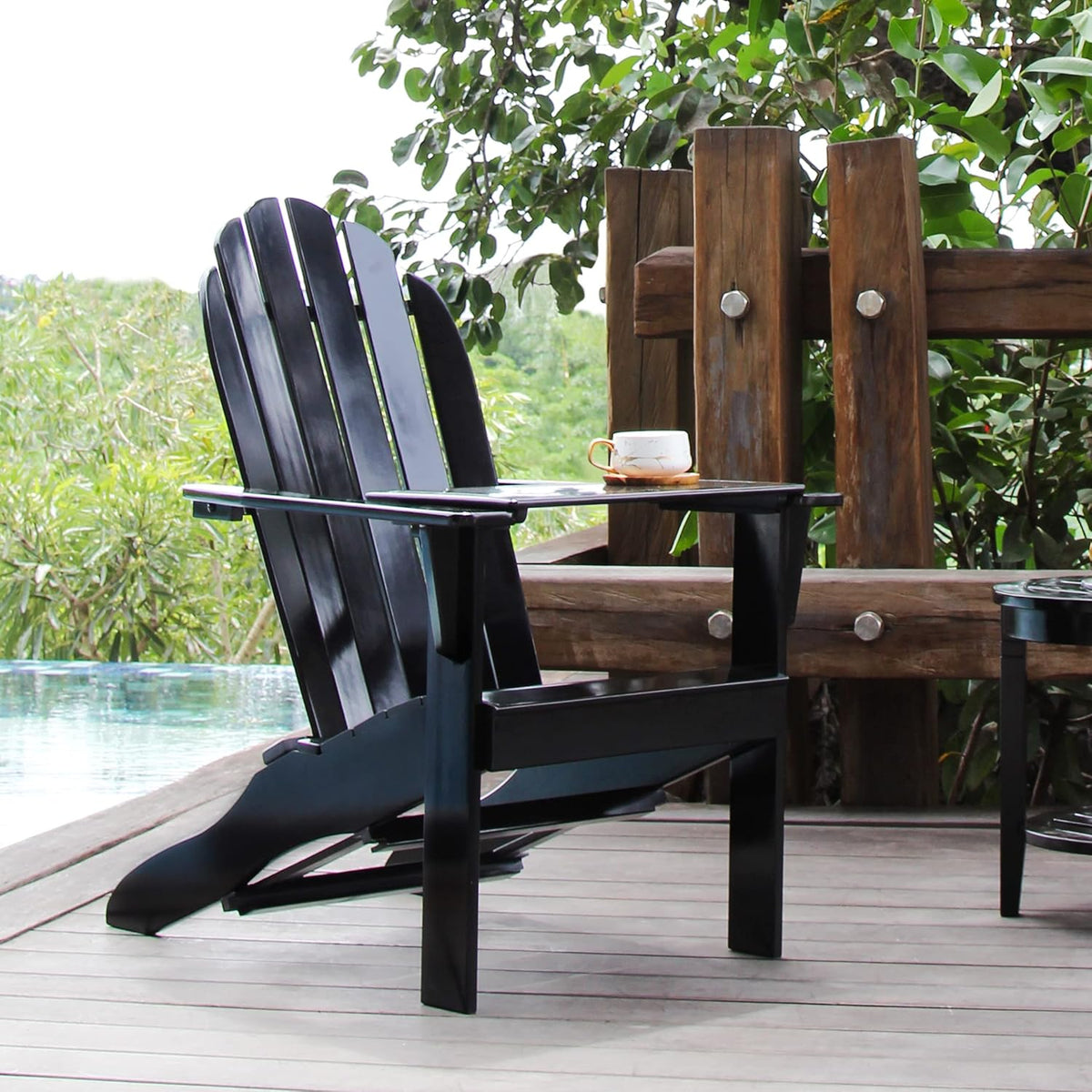 Yellow Adirondack Chair with Tray Table Z293509